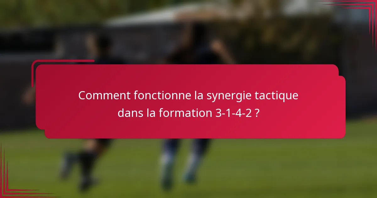 Comment fonctionne la synergie tactique dans la formation 3-1-4-2 ?