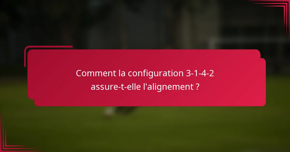 Comment la configuration 3-1-4-2 assure-t-elle l'alignement ?