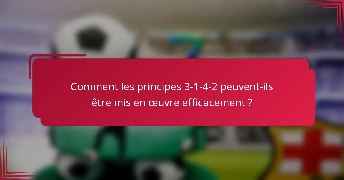 Comment les principes 3-1-4-2 peuvent-ils être mis en œuvre efficacement ?