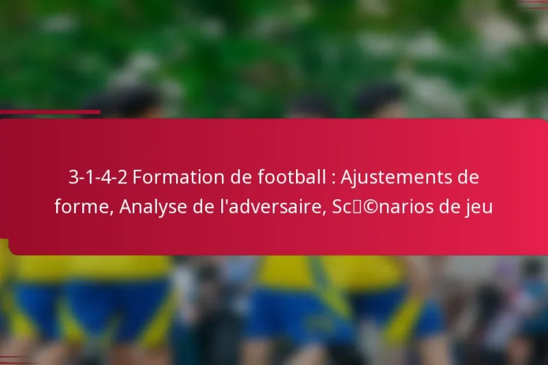 3-1-4-2 Formation de football : Ajustements de forme, Analyse de l’adversaire, Scénarios de jeu
