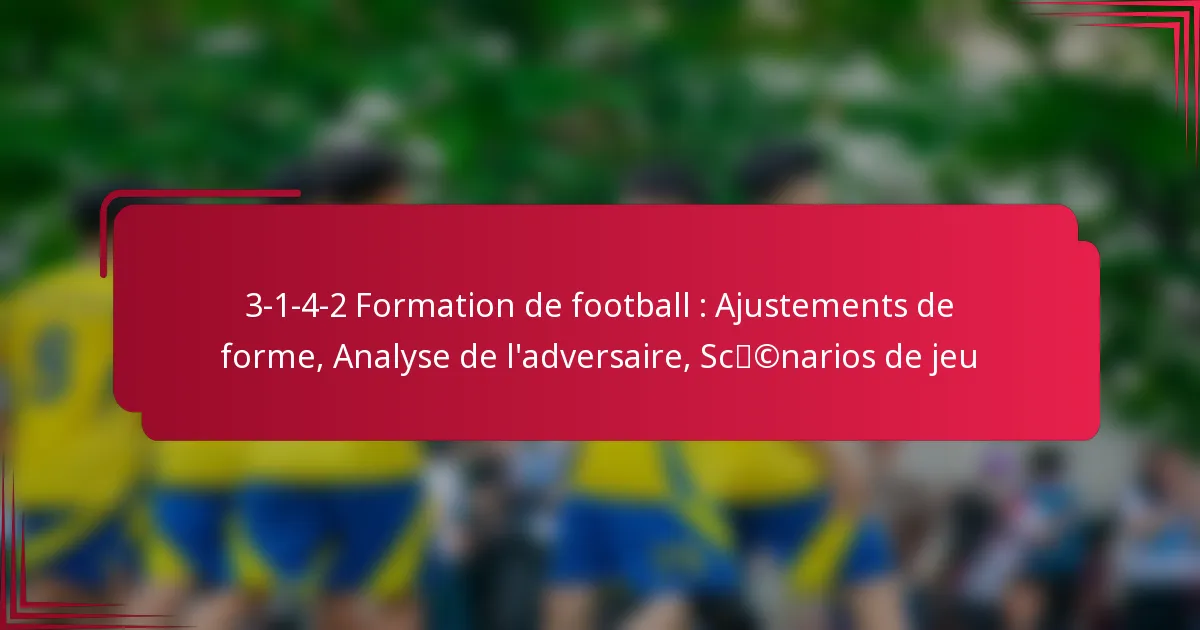 Read more about the article 3-1-4-2 Formation de football : Ajustements de forme, Analyse de l’adversaire, Scénarios de jeu