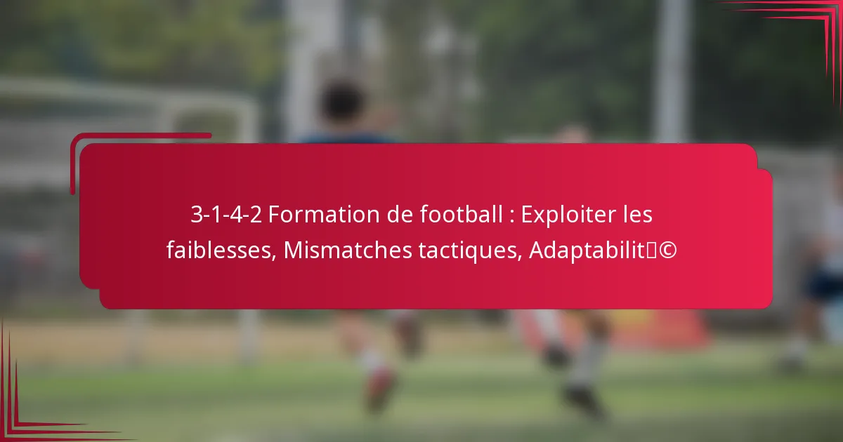 Read more about the article 3-1-4-2 Formation de football : Exploiter les faiblesses, Mismatches tactiques, Adaptabilité
