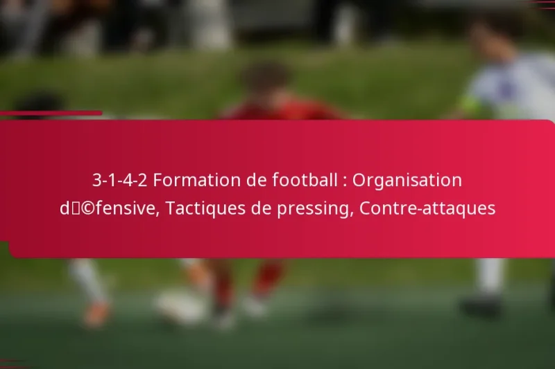 3-1-4-2 Formation de football : Organisation défensive, Tactiques de pressing, Contre-attaques