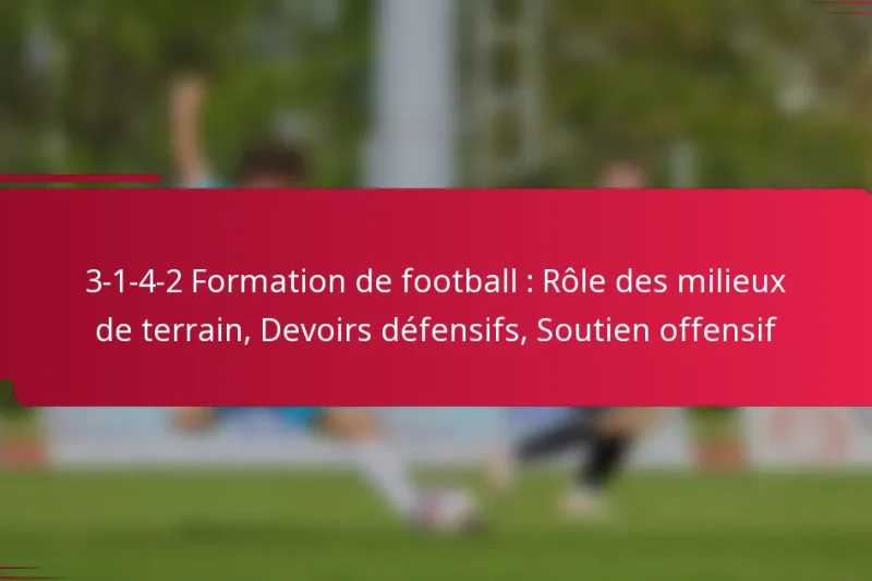 3-1-4-2 Formation de football : Rôle des milieux de terrain, Devoirs défensifs, Soutien offensif