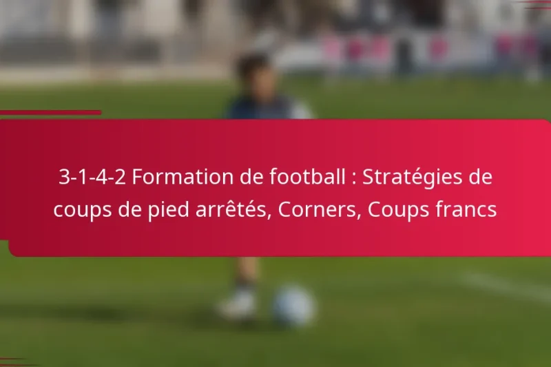 3-1-4-2 Formation de football : Stratégies de coups de pied arrêtés, Corners, Coups francs
