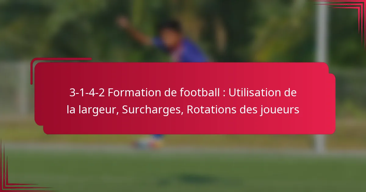 Read more about the article 3-1-4-2 Formation de football : Utilisation de la largeur, Surcharges, Rotations des joueurs