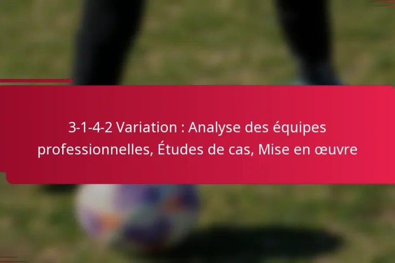 3-1-4-2 Variation : Analyse des équipes professionnelles, Études de cas, Mise en œuvre