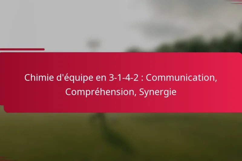Chimie d’équipe en 3-1-4-2 : Communication, Compréhension, Synergie