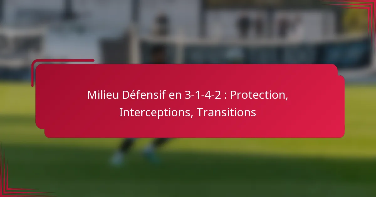 Read more about the article Milieu Défensif en 3-1-4-2 : Protection, Interceptions, Transitions